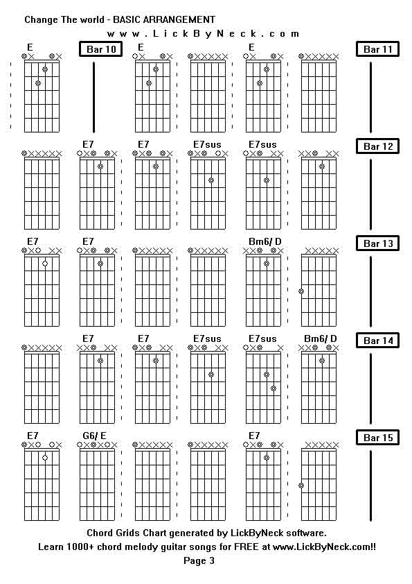 Chord Grids Chart of chord melody fingerstyle guitar song-Change The world - BASIC ARRANGEMENT,generated by LickByNeck software.